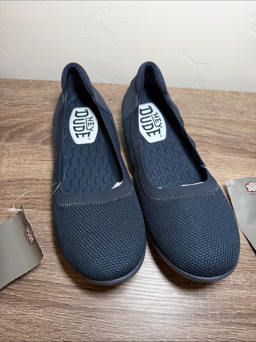 Hey Dude Women's Dark Navy Knit Slip-On Flats size 7